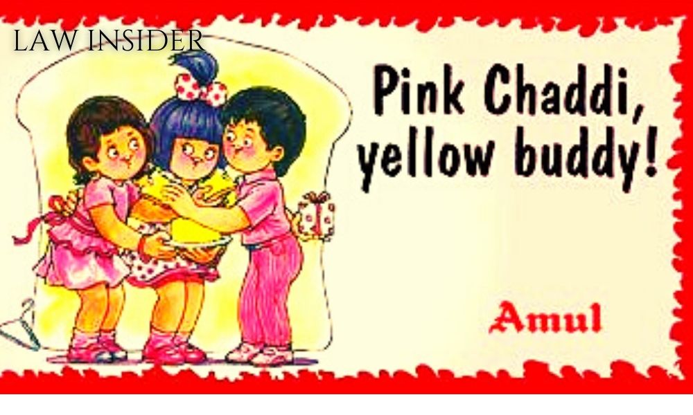 Amul India three people in yellow, white and red background