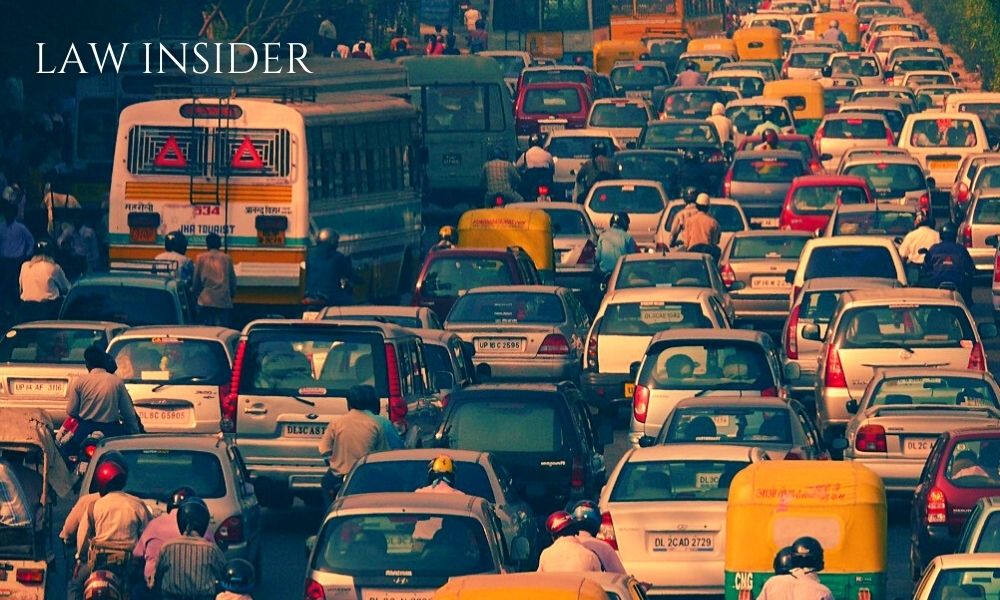 Delhi traffic jam in the evening, peek hours road blockage, road accidents