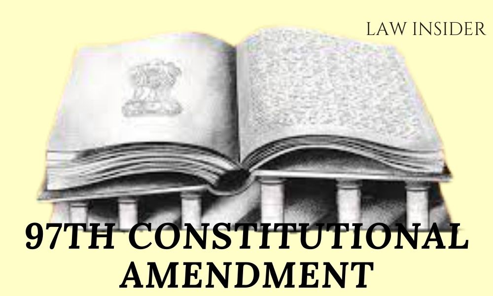97TH Constitutional Amendment, yellow background, Constitution of Indian, its emblem