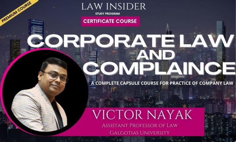 corporate Law and Compliance Law Insider Certificate Course by Victor Nayak