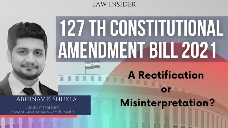 127 th Constitutional Amendment Bill 2021 law insider event