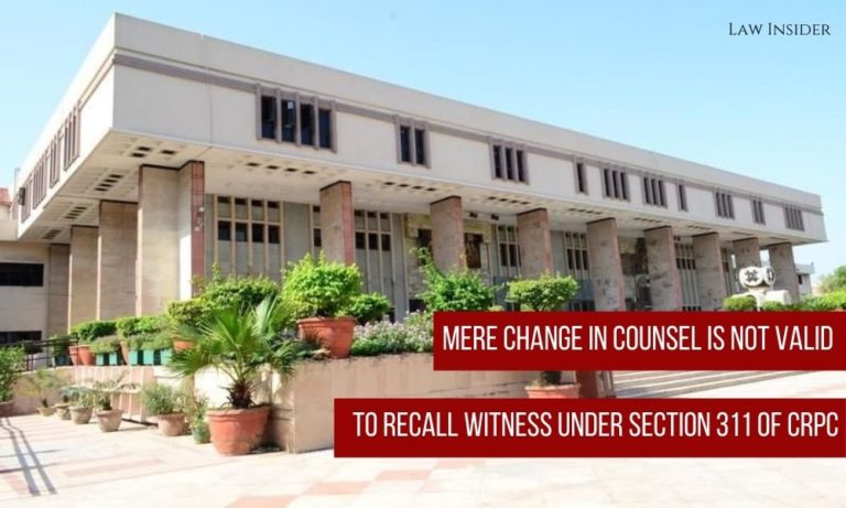 Delhi High Court CrPC Witness Valid