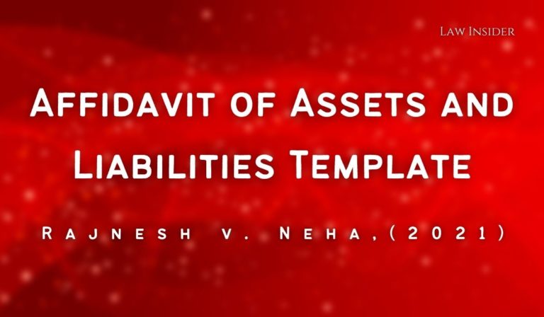 Affidavit of Assets and Liabilities Template LAW INSIDER